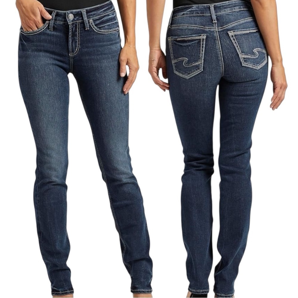 Silver Jeans Suki Straight Dark Wash Jeans W34 L33